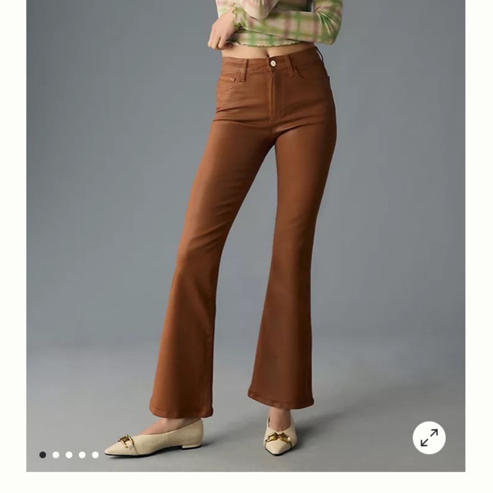 Joe's Jeans Callie Coated Mid-Rise Straight-Leg Jeans- 24-Cedar